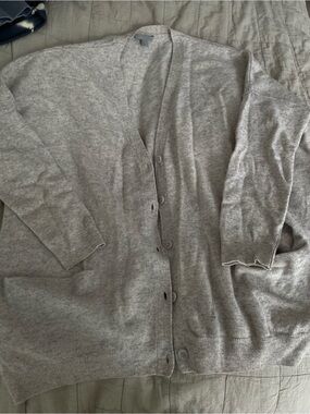 COS women’s Light Gray Button-Front Cardigan